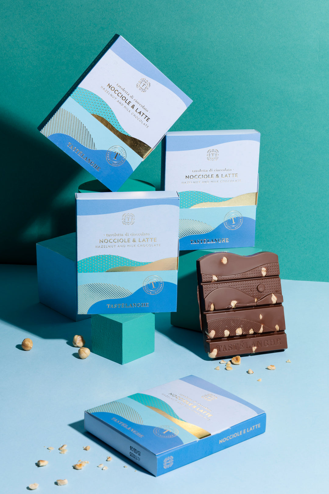 4 tavolette di Cioccolato con Nocciola Piemonte IGP "Tostata" Intera Gusti assortiti - Tastëlanghe Azienda Agricola