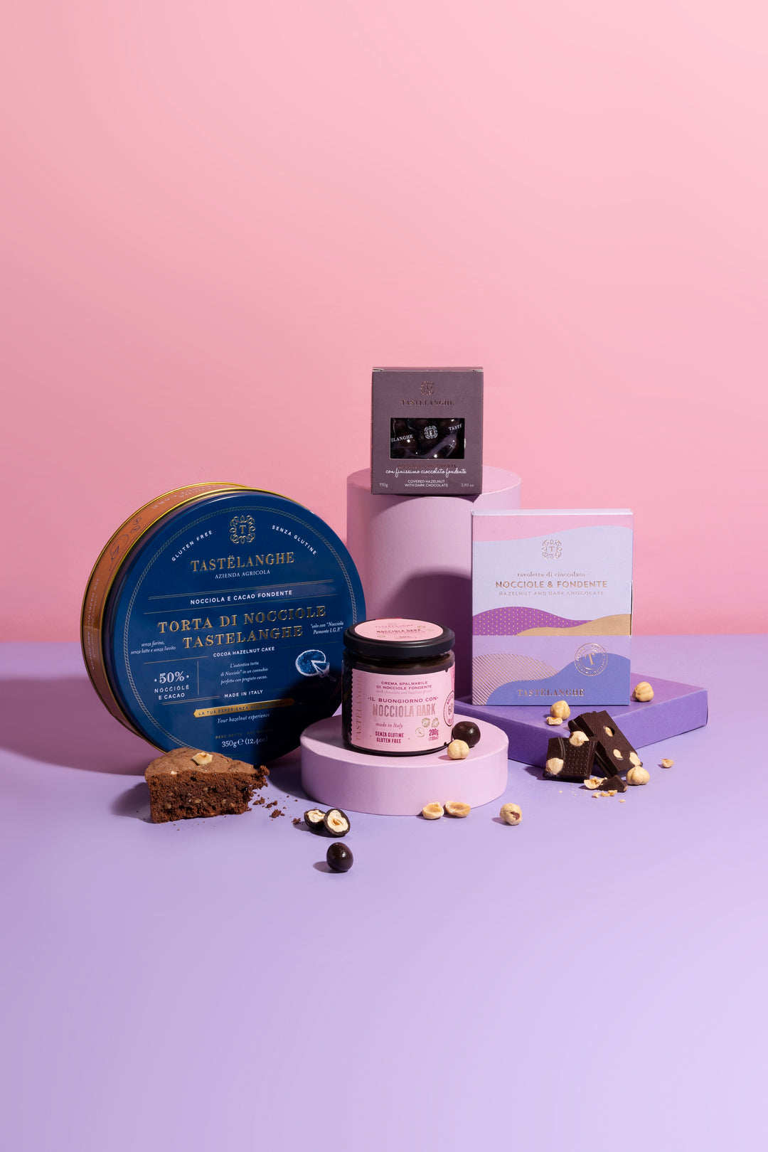 BOX Torta fondente+crema Dark 200g+Tavoletta Fondente+Scatolina Dragee Fondente - Tastëlanghe Azienda Agricola