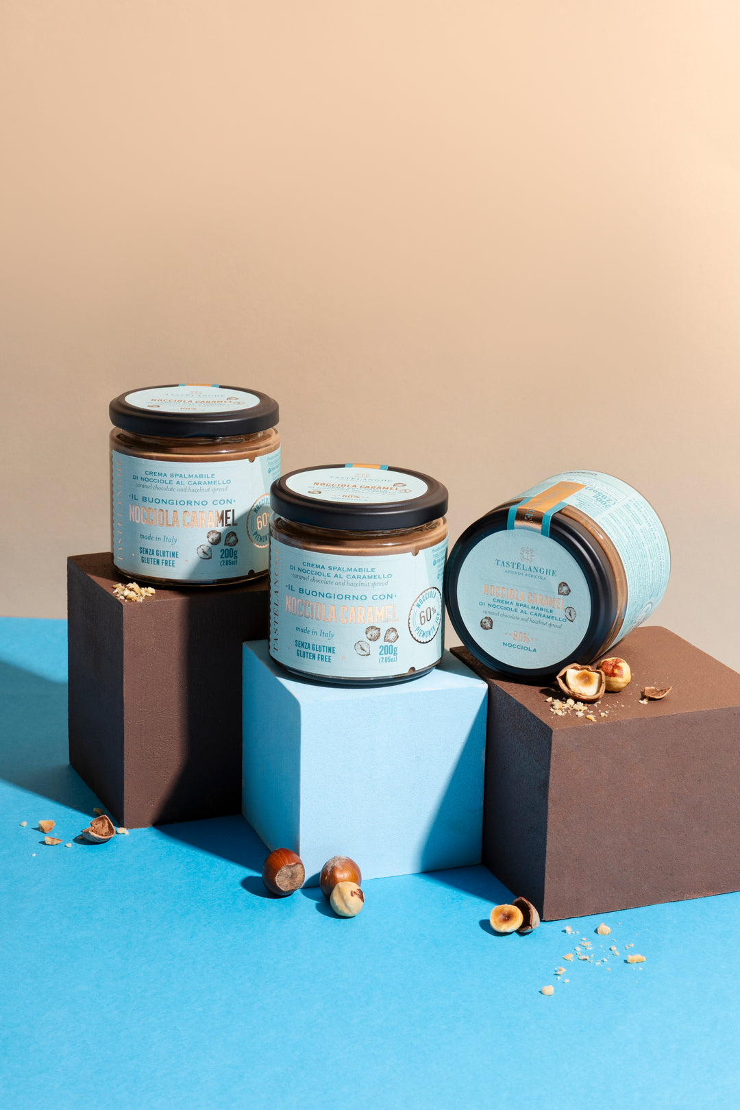 3 vasi di Crema di Nocciole Piemonte IGP delle Langhe (200g) - Tastëlanghe Azienda Agricola