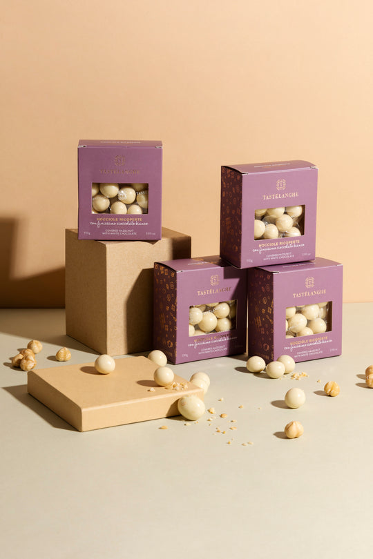 4 confezioni di Nocciola Piemonte IGP "Tostata" ricoperta di cioccolato - Gusti assortiti - Tastëlanghe Azienda Agricola