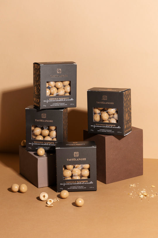 4 confezioni di Nocciola Piemonte IGP "Tostata" ricoperta di cioccolato - Gusti assortiti - Tastëlanghe Azienda Agricola